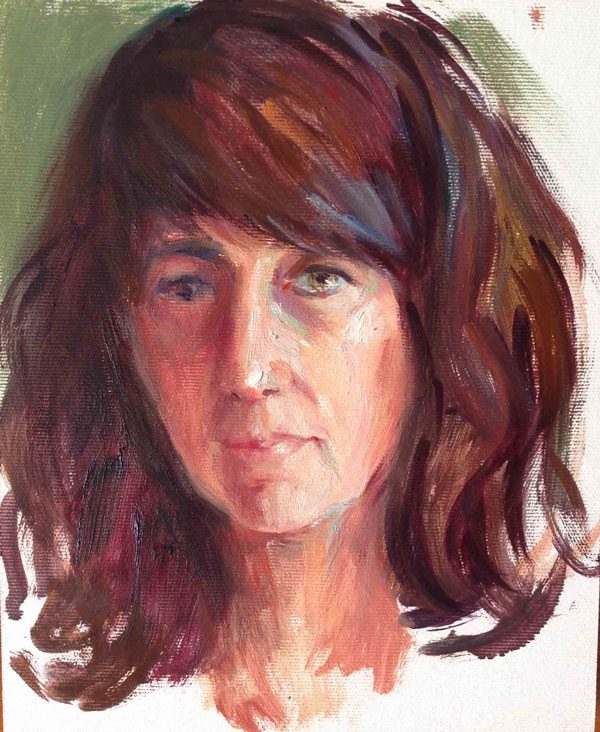 Retrato oleo autoretrato rapido