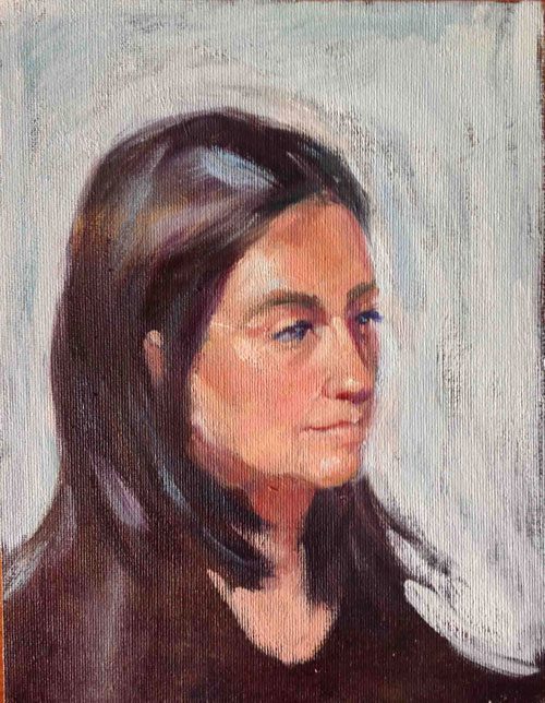 Retrato oleo mujer rapido