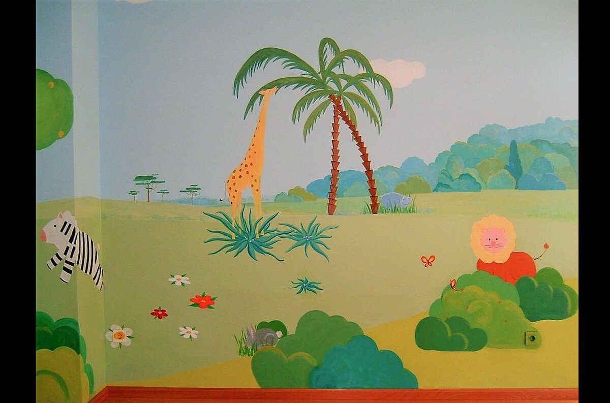 Mural con motivo floral